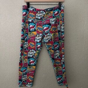 WMS Comic Leggings Constantly Varied Gear Knockout Side Pockets Extra Large